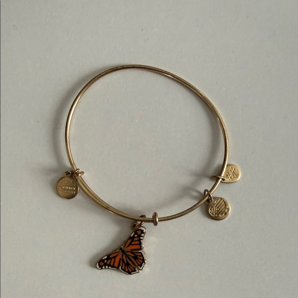 Alex and Ani Gold Butterfly Charm Bracelet